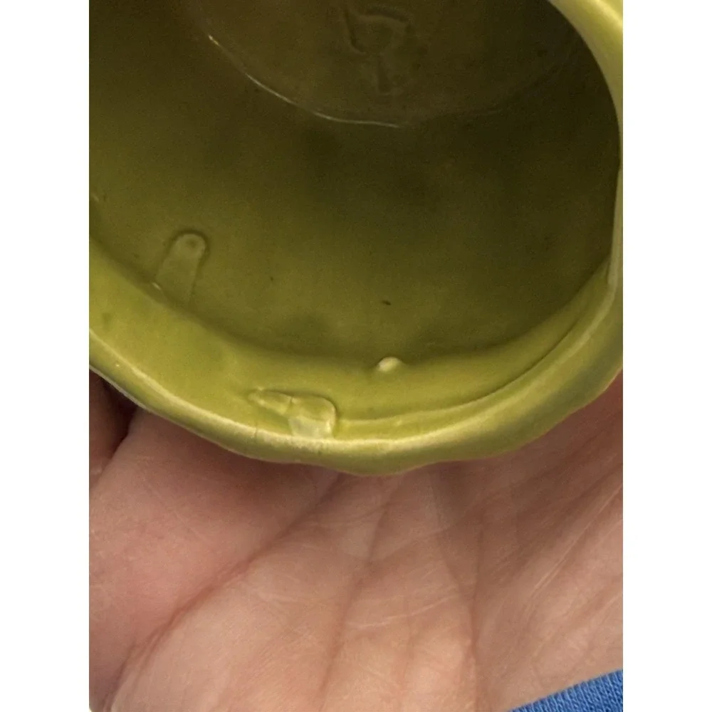 Set of 2 VTG Lenox Avocado Green Trinket Jar Handcrafted in Japan Fruit‎ Design